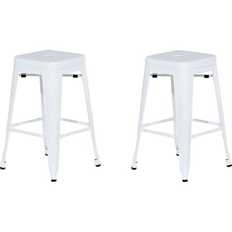 Set mit 2 Barhockern CABRILLO Metall Weiß (1/5)