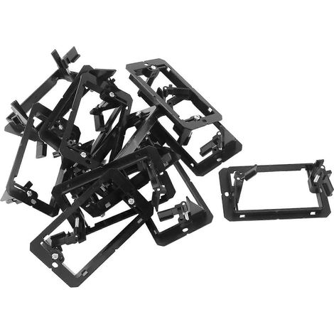 Lot de 12 supports de fixation muraux basse tension à un poste (1 poste) - Noir (1/5)