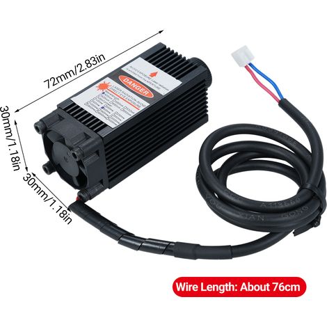 Ortviai Module de gravure laser 405 nm, 500 mW, focalisation réglable, pour bois, papier, cuir – tête laser 12 V