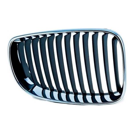 Grille de calandre avant droite ouverte noire et chromée BMW Serie 1 E87 phase 1 2004-2006
