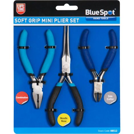 BlueSpot 3pc Mini Miniature Plier Set Combination Needle Nose Wire Cutters (1/3)