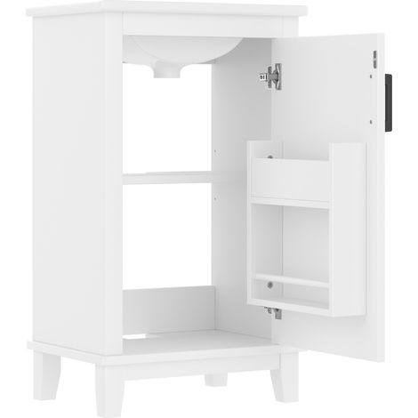 Mobile bagno bianco da terra 51x34x83 cm con lavabo in ceramica integrato (1/5)