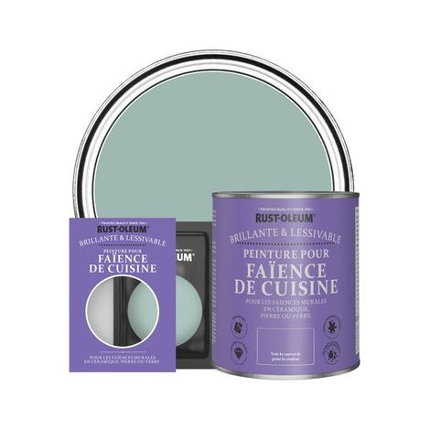 Peinture pour Faïence de Cuisine, Finition Brillante - Bleu littoral (1/2)
