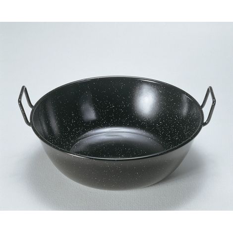 Sartén Doble Honda Con Asas Esmaltada 32 cm.