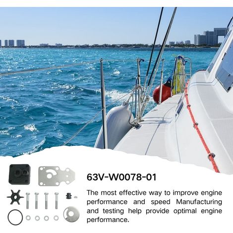Repair kit for water pump impeller for Yamaha 4-stroke 6/8/9 HP outboard motor 68T-W0078-00 (1/3)