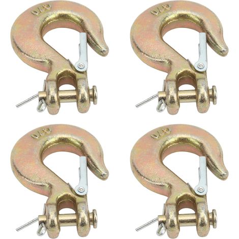 Lot de 4 crochets à chape coulissants 1/4 po, capacité de 2750 lb, en acier forgé robuste, pour le levage (1/5)