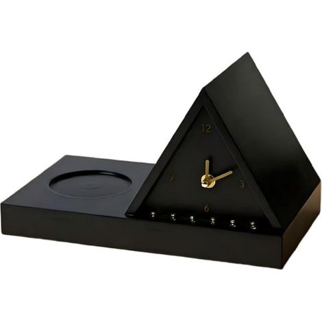 Verbesserte Buchablage-Uhr mit Licht und Aufbewahrung - Neue schwarze Uhr