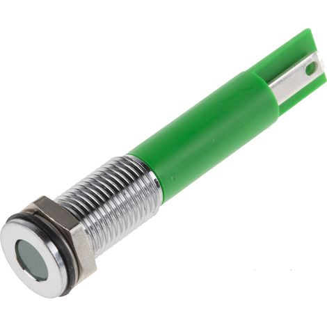 Voyant LED lumineux Vert RS PRO, dia. 8mm, 220V c.a., IP67 ( Prix pour 1 ) (1/2)