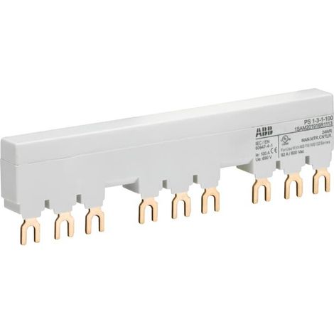 Peigne d'alimentation 100A Max pour 3 MS116/132 avec 1 contact auxilliaire 1SAM201916R1113 ABB H440064