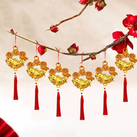 Pendentifs Nouvel An chinois décorations suspendues chance – Ornements fête printemps poisson, décoration (1/5)