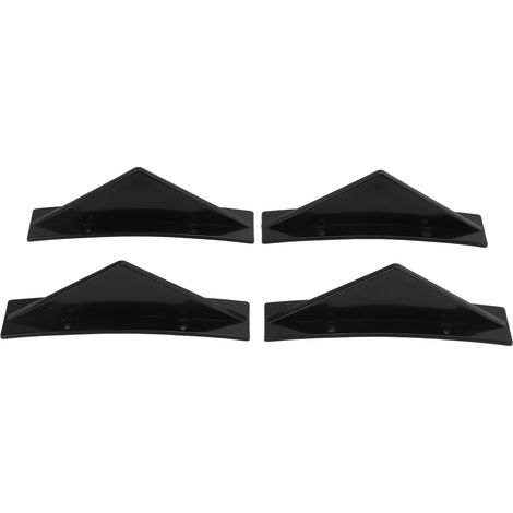 Ensemble de diffuseurs de pare-chocs arrière en 4 pièces, matériau ABS, aileron incurvé noir brillant, design aileron de requin, type universel. (1/5)