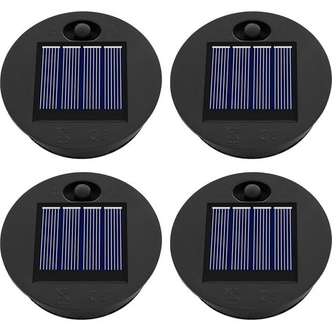 Lot de 4 Lampe Solaire de Rechange pour Lantern 7cm, Blanc Chaud, Remplacement de Couvercles Solaires, IP44 Panneau Solaire à LED pour Lanterne Solaire pour Jardin Extérieur Décoration (1/5)