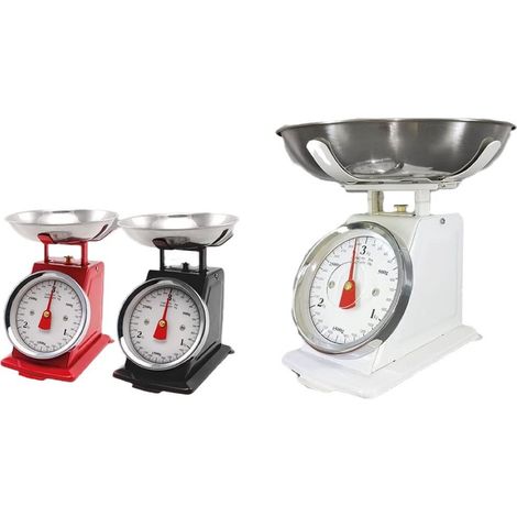 TRADE SHOP - Bilancia Meccanica Da Cucina Per Cibi Pietanze Alimenti Farina Portata Fino 3 Kg -