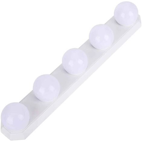 Lampe LED pour miroir de courtoisie, USB, intensité variable, 3 couleurs, avec 5 ampoules et câble USB, pour bricolage (1/5)