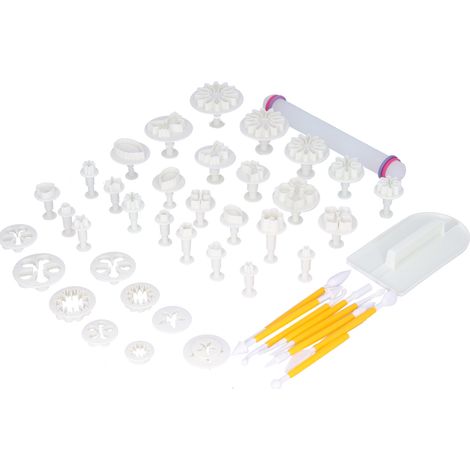 46-teiliges Keksform-Set, Fondant-Ausstecher für Torten, Gebäckdekorationsset, Backutensilien, komplettes Set. (1/5)