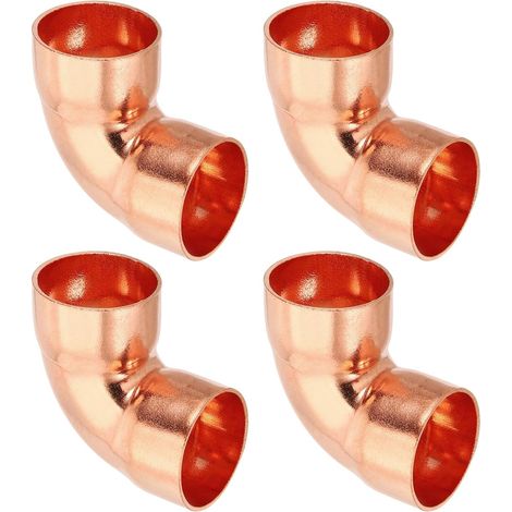 6pcs Raccord Coudé en Cuivre pour Tuyaux Gaz, 12.7mm Tuyau d'Arrosage Durite Essence, Raccords Tuyauterie à Pression HVAC Climatisation Plomberie, Épaisseur 1mm - 1" (1/5)