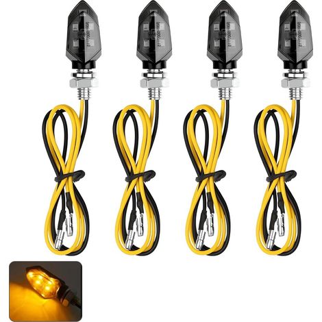 Set di 4 mini indicatori di direzione a LED universali per motociclette, 12V, impermeabili e omologati. (1/5)