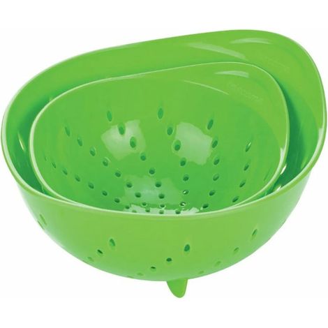 Accessorio cucina edm set 2 scolapasta plastica resistente 16 20 cm (1/4)