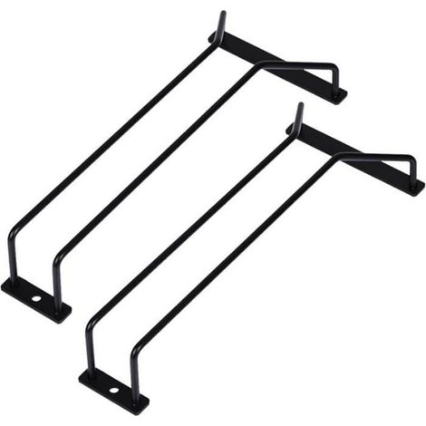 Porte-Verres - Métal Noir - Sous Armoire - 35,5 cm - Lot de 2 (1/5)
