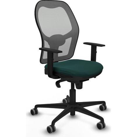 Jorquera sincro malla gris similpiel verde botella brazos 1D base nailon ruedas 65mm engomada (1/5)