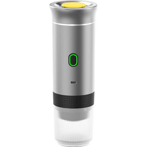 Portable 3-in-1 cordless coffee maker for the car, home, and travel. Compatible with capsules and ground coffee. Mini 15-bar coffee maker for cold brew and coffee warmer. 120ml cup (1/5)