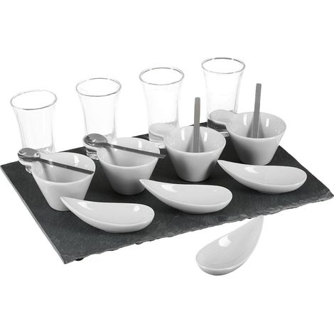 17-teiliges aperitif-set aus schiefer - Sg secret de gourmet