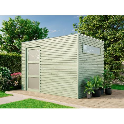 Cabane à outils QBS (en option avec toit) Vert Imprégné sous pression, 28 mm Épaisseur de paroi 300 x 210 cm (1/5)