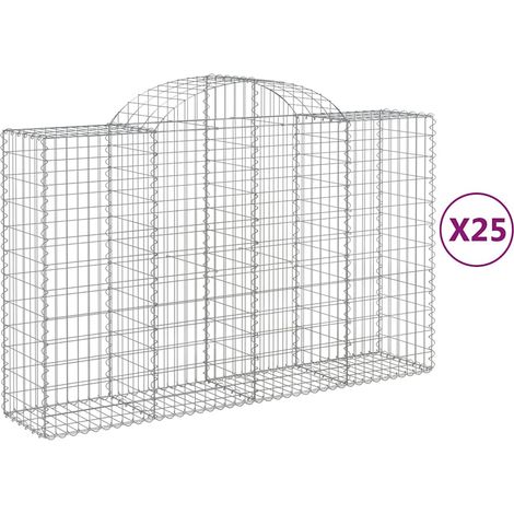 Maison Exclusive - Gabionen mit Hochbogen 25Stk. 200x50x120/140cm