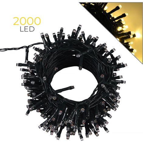 Catena di luci 100 metri da 2000 Led Bianco Caldo con cavo verde Wisdom (1/5)