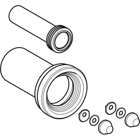 Kit Raccordement WC Mural 185 Mm – Tuyau Évacuation 75 Mm Et Chasse 35 Mm, Capuchons Inclus, ABS/PP