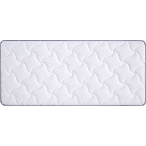 Matelas 140x200x10 cm blanc, 7 zones, ressorts ensachés et mousse, confort H3, MEUBLIV (1/5)