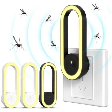 Répulsif à ultrasons anti-insectes, lot de 4, anti-moustiques électronique pour la lutte antiparasitaire intérieure, anti-souris avec prise pour la maison, la cuisine, le bureau et l'entrepôt (1/4)