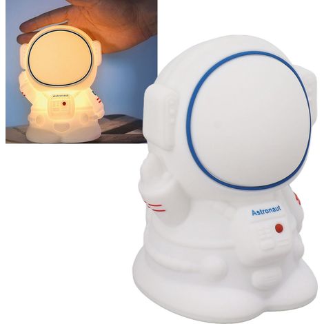 Kreatives, berührungsempfindliches Silikon-Nachtlicht für Mädchenzimmer, Nachttischlampe, Stilllampe, Astronauten-Thema (1/5)