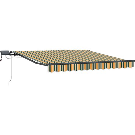 Maison Exclusive - Tenda retrattile Verde e giallo 350 x 250 cm (1/5)