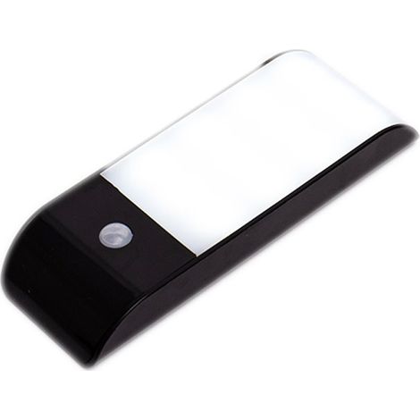 Lampe de chevet rechargeable à 12 LED avec capteur infrarouge pour le corps humainCapteur lumineux noir blanc1W (1/5)