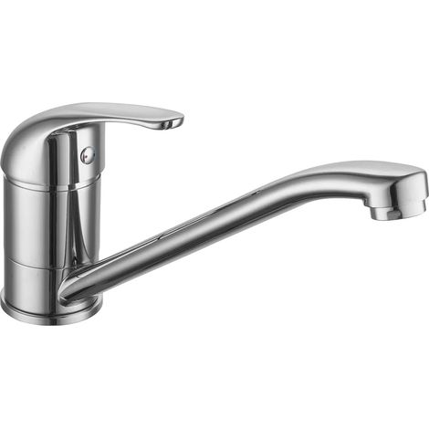 Rubinetto da cucina cromato – Rubinetto per lavello a bassa pressione, miscelatore monocomando – Rubinetto da cucina in ottone, girevole a 360°.