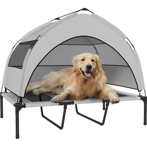 PawHut Portable Elevated Dog Bed with Removable Canopy, 106 x 76 x 94 cm (1/5)
