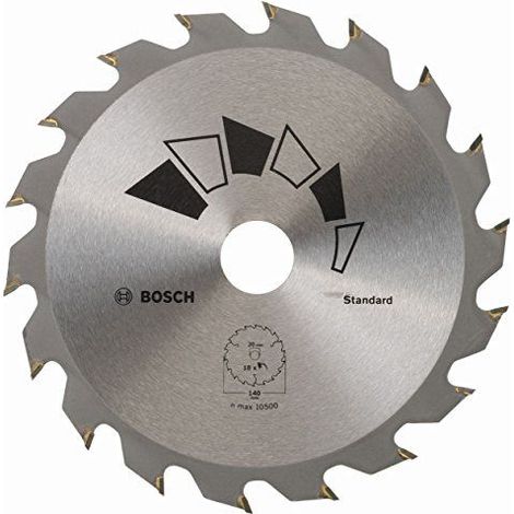 Bosch 2609256B54 Standard Lame de scie circulaire 18 dents carbure Diamètre 140 mm alésage/alésage avec bague de réduction 20/12,75/10 Largeur de coupe 2,2mm