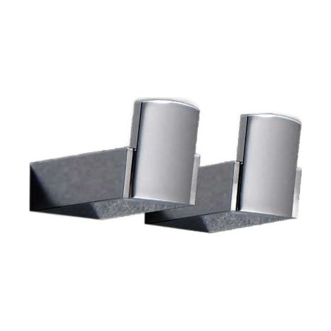Gedy Kent 2er Set Wandhaken aus Messing/Cromall® in Chrom, 2,8 x 5 x 3 cm