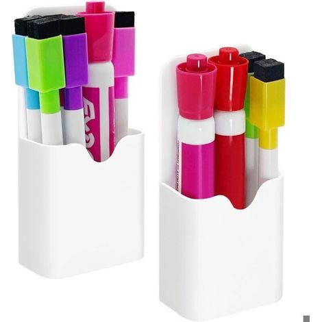2 porte-stylos magnétiques, porte-marqueurs magnétiques effaçables à sec, porte-crayons magnétiques pour réfrigérateur,