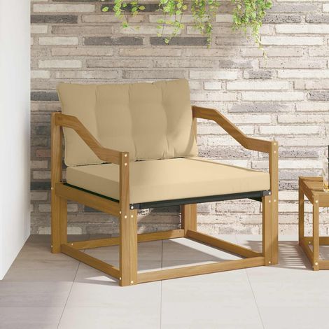 Teenpull – Outdoor-Sofagarnitur Massives Akazienholz und Textilene Weiß (1/5)