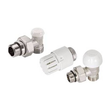 KIT VALVOLA TERMOSTATIZZABILE A SQUADRA TESTA TERMOSTATICA E DETENTORE Misura: 1/2" 24x19 fil (D.16)