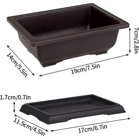 (S1 M et plateau) Plateau carré ou rectangulaire pour bonsaï, imitation terre cuite violette, idéal pour plantes succulentes
Pots pour plantes (1/4)