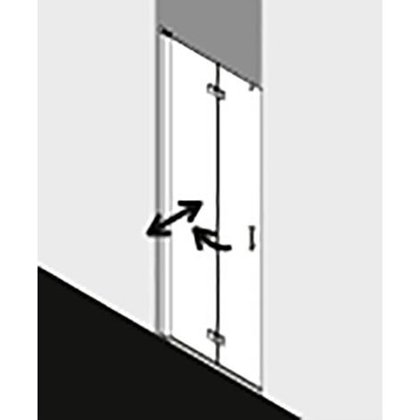 Kermi porte battante pliante Diga 2DR 0900x 1850 BV : 883-908 SIHG verre trempé transparent (1/3)