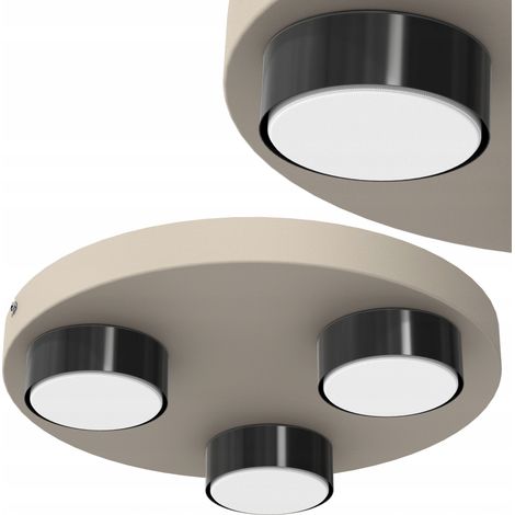 LÁMPARA DE TECHO LED LOFT PLAFON GX53 LÁMPARA DECORATIVA PULIDA CASHMERE 3 BOMBILLAS (1/4)