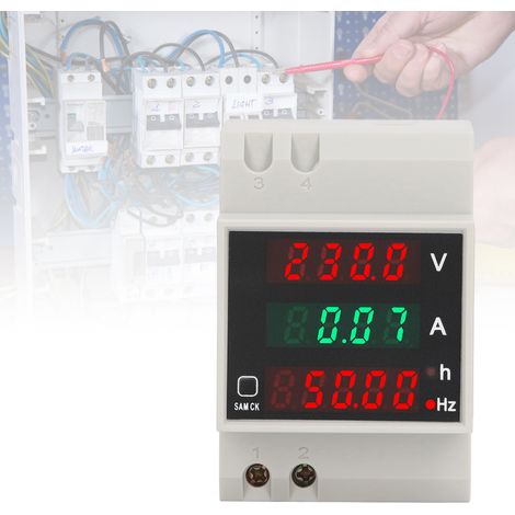 Compteur numérique sur rail DIN AC80-300V 100A pour la mesure de la tension/du courant/du temps cumulé/de la fréquence (1/5)