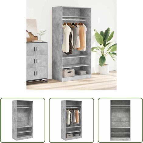 Kleiderschrank Betonfarbe -  Kleiderschrank Betongrau 100x50x200 cm Holzwerkstoff (1/5)
