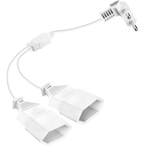 Rallonge Plate 2 en 1 Multiprise Extra Plate 250 V/2.5 A Max Rallonge Prise Fiche Plate 50 CM pour TV Ordinateur Moniteur Beamer Lampe Appareils Ménagers (Blanc) (1/5)