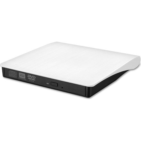 Graveur DVD externe, ultra-mince USB 3.0, blanc, portable pour ordinateur portable (1/5)