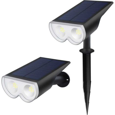 Projecteur LED solaire - Mural ou piquet - 3 W - IP65 - 300 lm - Noir - Wolix - 401047 - Xeta